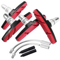 BASEEING Bike Brake Pads Brake Kit Brake Shoes Pads Cable Guide Protector 8 in One 70mm Bicycle V-Brake Pad Set Work with All Shimano Sram MTB V-Brake System 2pairs(4pcs) - Red