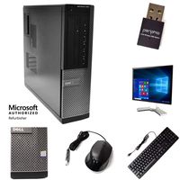 Dell Optiplex 990 Desktop PC Bundle with New WiFi Adapter - Intel Quad Core i5 3.2GHz, 16GB RAM, 1TB HDD, DVD-RW, Windows 10 Pro, WiFi Adapter, 19 Inch LCD, Keyboard, Mouse (Renewed)
