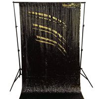 ShiDianYi Mermaid Backdrop for Pictures Reversible Gold&Black Seqin Curtain Flip Elegant Backdrops 4FTx8FT -0906S