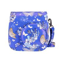 Bsuuy Compatible Mini 8 8+ 9 Camera Case for Fujifilm Instax Mini 8 8+ 9 Instant Film Camera with Shoulder Strap and Photo Accessories Pocket (Blue Butterfly)