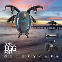 Nacome Transformable Egg Flying Machine 2.4GHZ 4CH 6-Axis Gyro RC Quadcopter Folding Transformable WiFi FPV Egg Drone (FQ777 :Black)