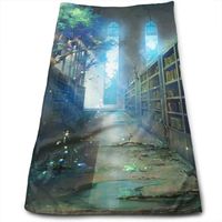 AZOULA Anime Scenery Abandoned Library Face Hand Towels Microfiber Sport Towels for Sports, Hair Care, Cosmetology, Cleaning, Furniture Makeup Removing Cloths Fast Drying 27.5 X 12 Inch.
