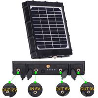 Trail Camera Solar Panel 8000mAh Supporting 3 Voltages 12V/1.2A 9V/1.6A 6V/2.4A 3W IP54 Waterproof Charger for All Hunting Game Camera All 3G 4G Trail cam by TKKOK