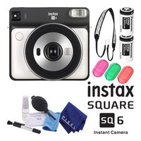 Fujifilm Instax Square SQ6 Instant Camera (Pearl White) Creative Instant Film Camera Kit Basic Beginner Bundle with Neck Strap + Deluxe Cleaning Kit + More Accessories