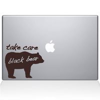 The Decal Guru Take Care Black Bear MacBook Decal Vinyl Sticker - 12" MacBook - Brown (1189-MAC-12M-BRO)
