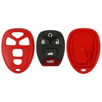 qualitykeylessplus Red Replacement Case and Pad 5 Button Car Keyless Remote Key Fob FCC ID OUC60270 Free KEYTAG