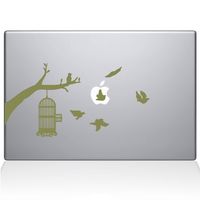 The Decal Guru Birdcage Tree Apple Ad Decal Vinyl Sticker, 13" MacBook Pro (2016 & Newer Models), Gold (2309-MAC-13X-G)