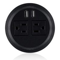 Desktop Power Grommet Power Outlet Socket Desk Outlet Power Strip 2 Outlet with 2 USB Ports with 10 FT Power Cord