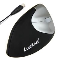 LuguLake Vertical Ergonomic Mouse Optical Mice, Wired, Right Hand Stress Relieving Black