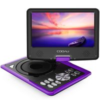 COOAU Portable DVD Player 11.5" with Game Joystick, Swivel HD Screen, Support Multi-Format, Region Free, Long Lasting Battery, Support AV-in/AV-Out/SD/USB, Purple