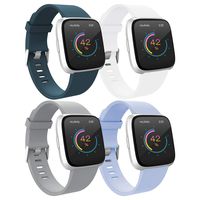 Compatible with Fitbit Versa Bands for Women Men Large Small, Adjustable Replacement Wristbands for Fitbit Versa/Versa Lite Edition/Versa Special Edition/Versa 2,Slate, White, Gray, Lavender, Large