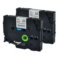 GREENCYCLE 2 Pack Compatible for Brother TZ TZe S231 TZ-S231 TZe-S231 Extra Strength Adhesive Label Tape for P-Touch PT-D210 PT-H100 Label Maker 12mm (1/2 Inch) x 8m (26.2 ft) Laminated Black on White