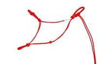 Horse Rope Training Halter - 4 Knot from 1/4" Stiff Polyester Halter Cord - Size Rope Most Trainers Use! Weanling, Yearling, Small, Arab, Standard, Large, and Draft Sizes (Red, Small)