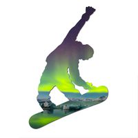 Decal Serpent Snowboarder Borealis Silhouette Color Vinyl Sports Car Laptop Sticker - 6"