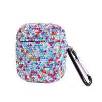 2019 Newest Luxurious Rhinestone AirPods Case with Keychain, Shockproof Protective Premium Crystal Cover Skin for AirPods Charging Case 2 & 1 (Sea Blue C14)