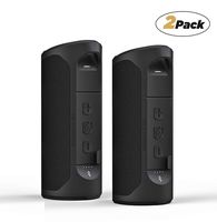 SCOSCHE BTMSC1-R 2PK BoomBottle Rugged Waterproof Wireless Bluetooth Speaker with Integrated MagicMount for use with iPod, iPhone, Smartphones or Any Mobile Music Device (Black) (Renewed)