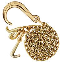 VULCAN Johnstown Grade 70 Tow Chain with 8 Inch Forged J Hook and GTJ Cluster - 6 Foot - 4,700 Pound Safe Working Load