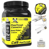 toolpanda.tools rj45 cat6 passthrough connectors 50 pcs Jar cat6 Push Through Connector cat6 rj45 Pass Through Connector rj45 ez connectors for cat6 ethernet Cable (Cat6-50pcs)