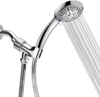 High Pressure Handheld Shower Head, 9 Spray Settings Hand Held Showerhead with 60 Inch Hose, Washer, Adjustable Showerarm Mount and Installation Guide, Chrome