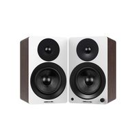 Fluance Ai40WW Powered Two-Way 5" 2.0 Bookshelf Speakers with 70W Class D Amplifier for Turntable, PC, HDTV & Bluetooth aptX Wireless Music Streaming (White Walnut)