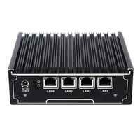 [HUNSN RX02],Firewall,VPN, Network Security Appliance,Router PC,Intel Quad Core J1900,(Black),[1VGA/1COM/1USB2.0/1USB3.0/4 Intel 82583V LAN/Fanless],(2G RAM/32G SSD)