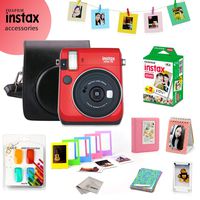 Fujifilm Instax Mini 70 Bundle (Red) - Fuji Camera Instant Film (20 Sheets) + 9-in-1 Accessory Bundle - Carry Case, 4 Color Filters, 2 Photo Albums, Assorted Frames & Much More