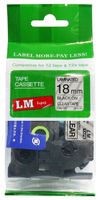 LM Tapes - Premium 3/4" (18mm) Black on Clear Compatible TZe P-touch Tape for Brother PT-1830, PT1830 Label Maker with FREE Tape Guide Included