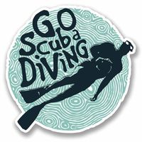 2 x 10cm/100mm Go Scuba Diving Vinyl Sticker Decal Laptop Car Travel Luggage Label Tag #9731