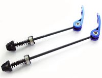 DEERU Road Mountain Bicycle MTB Wheel Hub Front and Rear Skewers Quick Release Clip Bolt Lever Axle QR 145/185 mm, a Pair (Blue)