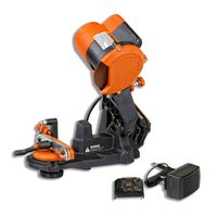 SuperHandy Chainsaw Sharpener Grinder Work Bench or Wall Mounted Portable Cordless 18V DC Powered by Lithium Ion Battery with a Grind Angle of 35° Left to Right & Includes 23mm Grinding Wheel