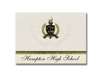 Signature Announcements Hampton High School (Allison Park, PA) Graduation Announcements, Presidential style, Basic package of 25 with Gold & Black Metallic Foil seal