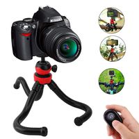 MoKo Phone Tripod, Flexible Cell Phone Tripod Stand Holder with Wireless Remote Control and Universal Clip 360 Rotating Mini Tripod Stand Compatible with iPhone/Android Samsung, Sports Camera GoPro