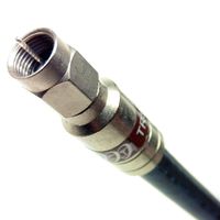 PHAT SATELLITE INTL - Made in USA Long Run RG11 Coaxial Cable Tri-Shield, 14 AWG Solid Core 75 Ohm Indoor Outdoor Weather Seal All Brass Fittings, UL ETL, Antenna HDTV Modem Internet (4 feet, Black)