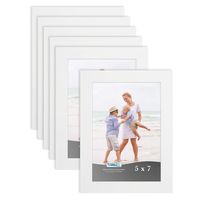 Icona Bay 5x7 Picture Frame (6 Pack, White), White Sturdy Wood Composite Photo Frame 5 x 7, Wall or Table Mount, Set of 6 Exclusives Collection