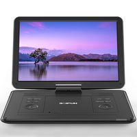 17.5" Portable DVD Player with 15.6" Large HD Screen, 6 Hours Rechargeable Battery, Support USB/SD Card/Sync TV and Multiple Disc Formats, High Volume Speaker, Black