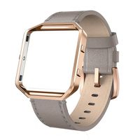 SWEES Leather Bands Compatible with Blaze Smart Watch, Genuine Leather Replacement Band with Metal Frame Small & Large for Women Men, Champagne Gold, Rose Gold, Black, Brown, White, Grey, Beige