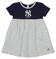 OuterStuff MLB Little Girls Toddler 7th Inning Twirl Dress, New York Yankees, 2T