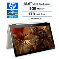 2018 HP Flagship Convertible 2-in-1 15.6 inch Touchscreen FHD IPS Laptop (1920 x 1080), Intel Core i7 8550U (Up to 4GHz), 1TB Hard Drive, 8GB Memory, 2GB Radeon 530 Dedicated, Win 10 Home