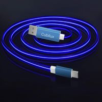Cubilux Laser Light USB C Cable, Light Up Type C Fast Charging & High-Speed Sync Cord, Glowing USB A to USB C Charge Cable for Samsung S10 S9 Note 10 9, Pixel 2 3 XL, Moto Z4 Z3 Play Z2 Force, 3FT