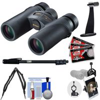 Nikon Monarch 7 8x30 ED ATB Waterproof/Fogproof Binoculars with Case + Harness + Smartphone and Tripod Adapters + Monopod + Cleaning Kit