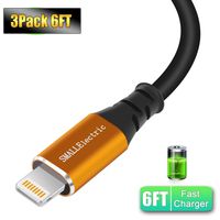 iPhone Charger 6FT [ Apple Mfi Certified ] Lightning Cable 3Pack Long 6 FT Sync SMALLElectric Charging USB Cord for iPhone 11 Pro Max X XS XR / 8/8 Plus / 7/7 Plus / 6/6 Plus / 5S / iPad iPod,Gold