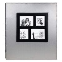 barsone Photo Picutre Album 4x6 500 Photos, Extra Large Capacity Leather Cover Wedding Family Anniversary Photo Albums Holds 500 Horizontal and Vertical Photos(Silver)