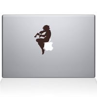 The Decal Guru Cherub Playing Violin MacBook Decal Vinyl Sticker - 11" MacBook Air - Brown (0068-MAC-11A-BRO)