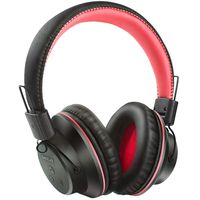 Bluetooth Over Ear Headphones, BestGot S1 Wireless Headset Foldable 20Hrs Playtime Over-Ear Wireless Headphones with Mic for PC/Cell Phone (Black/Red)