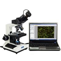 OMAX 40X-2000X Binocular Dry Darkfield Compound Microscope with Replaceable LED Light and 2MP Camera