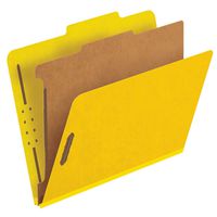Pendaflex Classification Folders, Standard, 1 Divider, Embedded Fasteners, 2/5 Cut Tab, Yellow, Letter Size, 10/BX (23734)