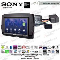Sony XAV-AX5000 Double Din Radio Install Kit With Apple CarPlay, Android Auto, Sirius XM, Bluetooth For 2014-2017 Harley Davidson Motorcycles, May Not Work With CVO Models