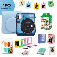 Fujifilm Instax Mini 70 Bundle (Blue) - Fuji Camera Instant Film (20 Sheets) + 9-in-1 Accessory Bundle - Carry Case, 4 Color Filters, 2 Photo Albums, Assorted Frames & Much More