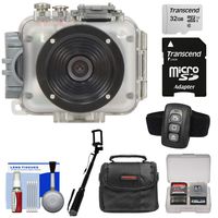 Intova Connex 1080p HD Waterproof Video Action Camera Camcorder (200 ft/ 60m) with Remote + 32GB Card + Case + Monopod Selfie Stick + Kit