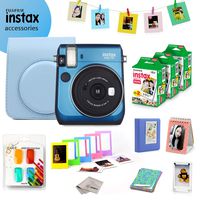 Fujifilm Instax Mini 70 Bundle (Blue) - Fuji Camera Instant Film (60 Sheets) + 9-in-1 Accessory Bundle - Carry Case, 4 Color Filters, 2 Photo Albums, Assorted Frames & Much More